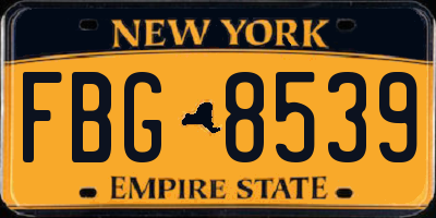 NY license plate FBG8539