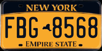 NY license plate FBG8568