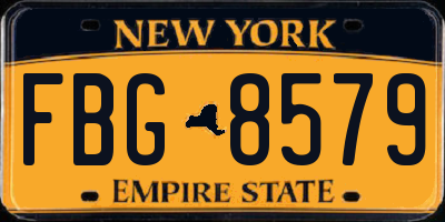 NY license plate FBG8579