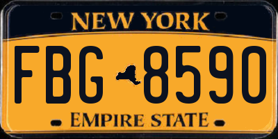 NY license plate FBG8590