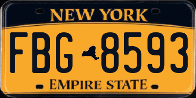 NY license plate FBG8593