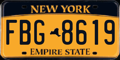 NY license plate FBG8619