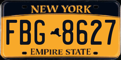 NY license plate FBG8627