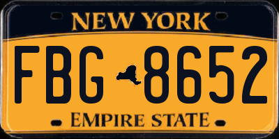 NY license plate FBG8652