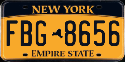 NY license plate FBG8656