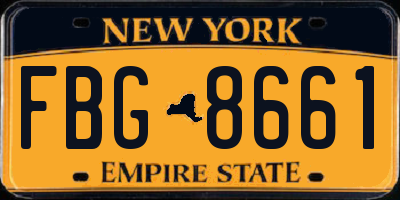 NY license plate FBG8661