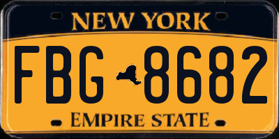 NY license plate FBG8682