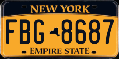 NY license plate FBG8687