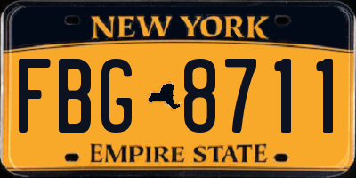 NY license plate FBG8711