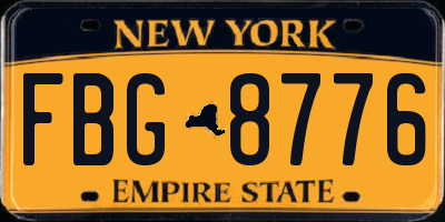 NY license plate FBG8776