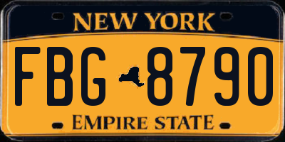 NY license plate FBG8790