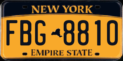 NY license plate FBG8810