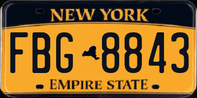NY license plate FBG8843