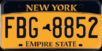 NY license plate FBG8852