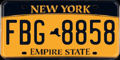NY license plate FBG8858