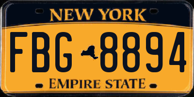 NY license plate FBG8894