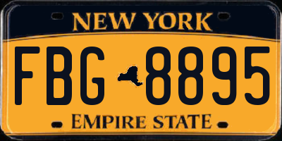 NY license plate FBG8895