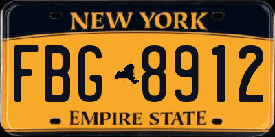 NY license plate FBG8912