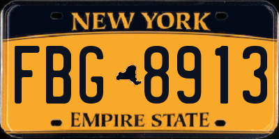 NY license plate FBG8913
