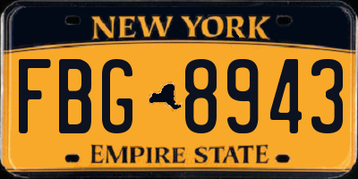 NY license plate FBG8943