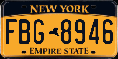 NY license plate FBG8946