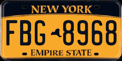 NY license plate FBG8968