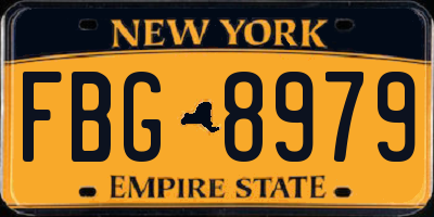 NY license plate FBG8979