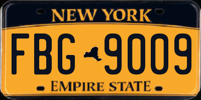 NY license plate FBG9009