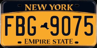 NY license plate FBG9075