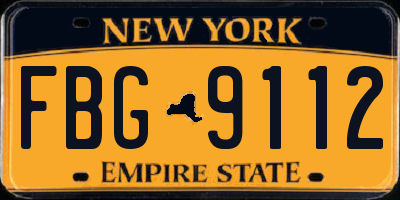 NY license plate FBG9112