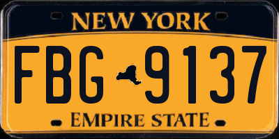 NY license plate FBG9137