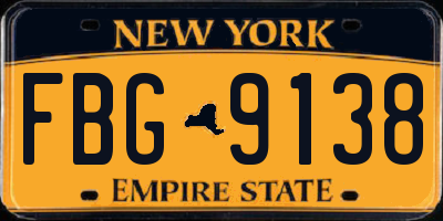 NY license plate FBG9138