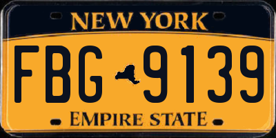 NY license plate FBG9139