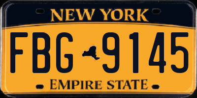 NY license plate FBG9145