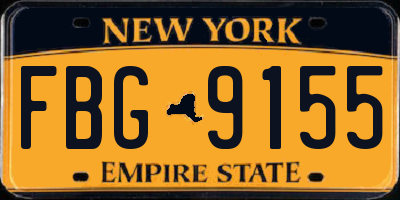 NY license plate FBG9155