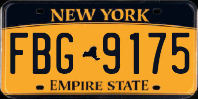 NY license plate FBG9175