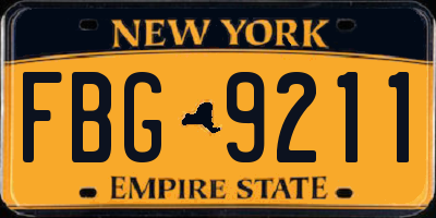 NY license plate FBG9211