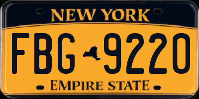 NY license plate FBG9220
