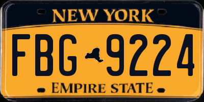 NY license plate FBG9224