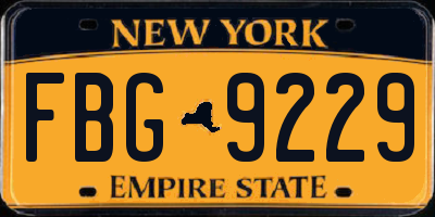 NY license plate FBG9229
