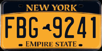 NY license plate FBG9241