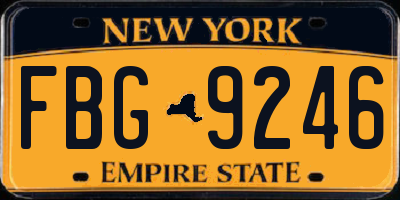 NY license plate FBG9246