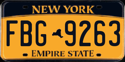 NY license plate FBG9263
