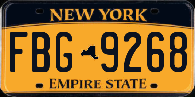 NY license plate FBG9268