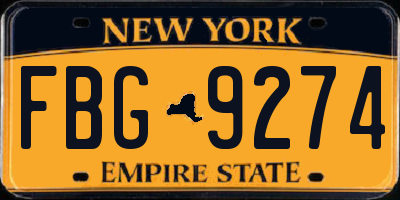 NY license plate FBG9274