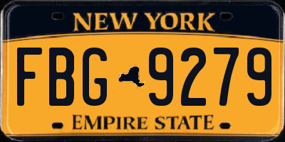 NY license plate FBG9279