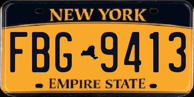 NY license plate FBG9413