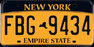 NY license plate FBG9434