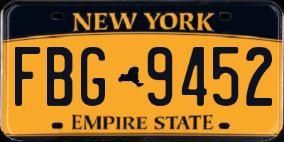 NY license plate FBG9452