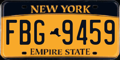 NY license plate FBG9459
